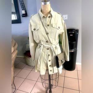 Brand new beige tan dress with buttons size medium very cute